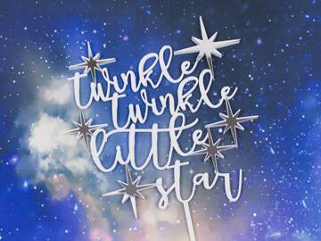 Picture of Silver Twinkle Twinkle Little Star Cake Topper